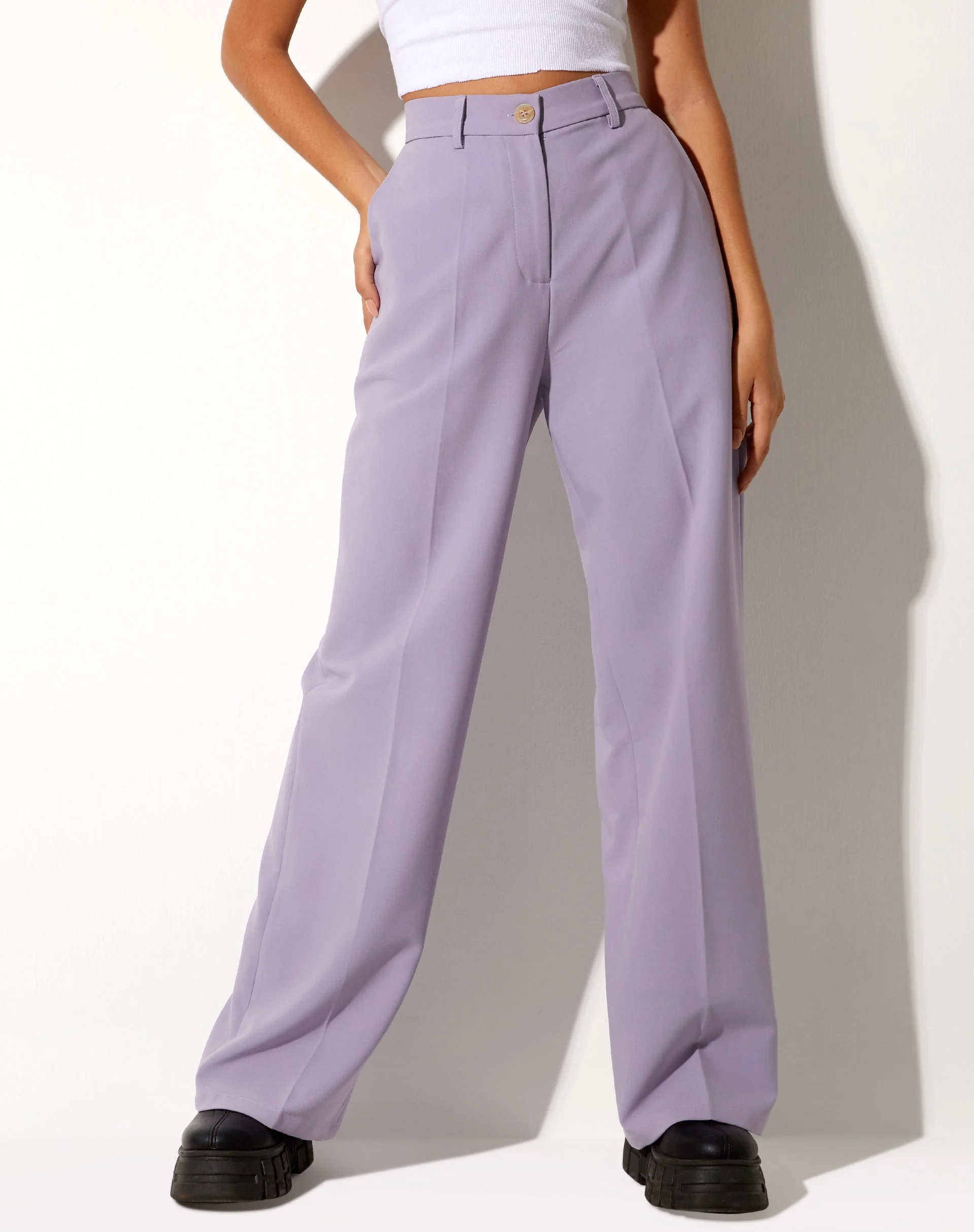 Abba Straight Leg Trouser in Tailoring Purple - Image 4
