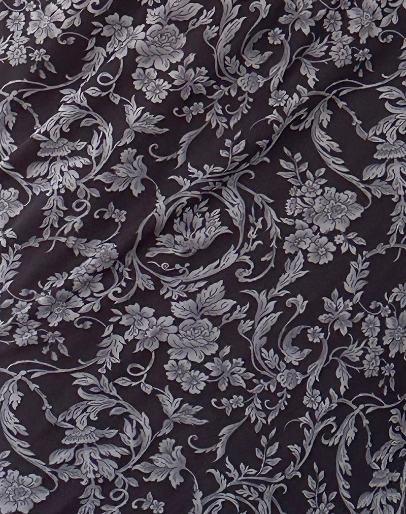 Abetzi Midi Skirt in Baroque Black Print - Image 5