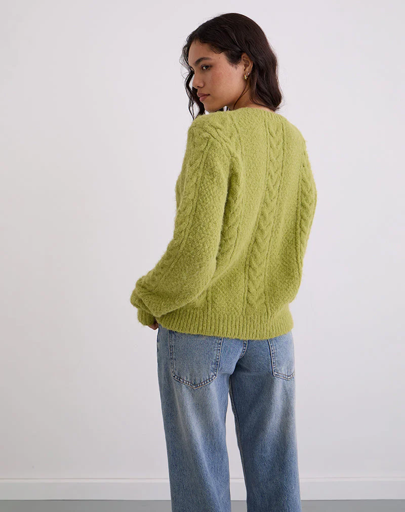 Aceso Cardigan in Bright Chartreuse - Image 7