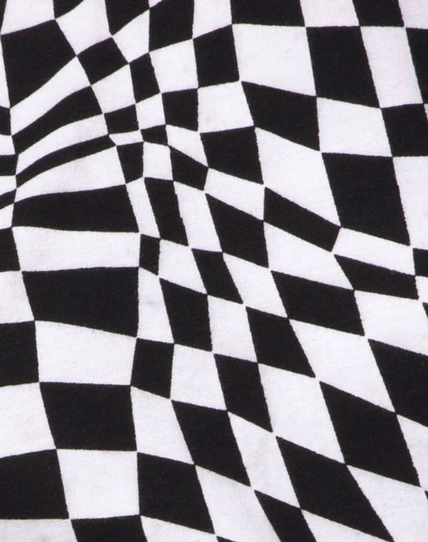 Acro Unitard in Square Flag Black and white - Image 5
