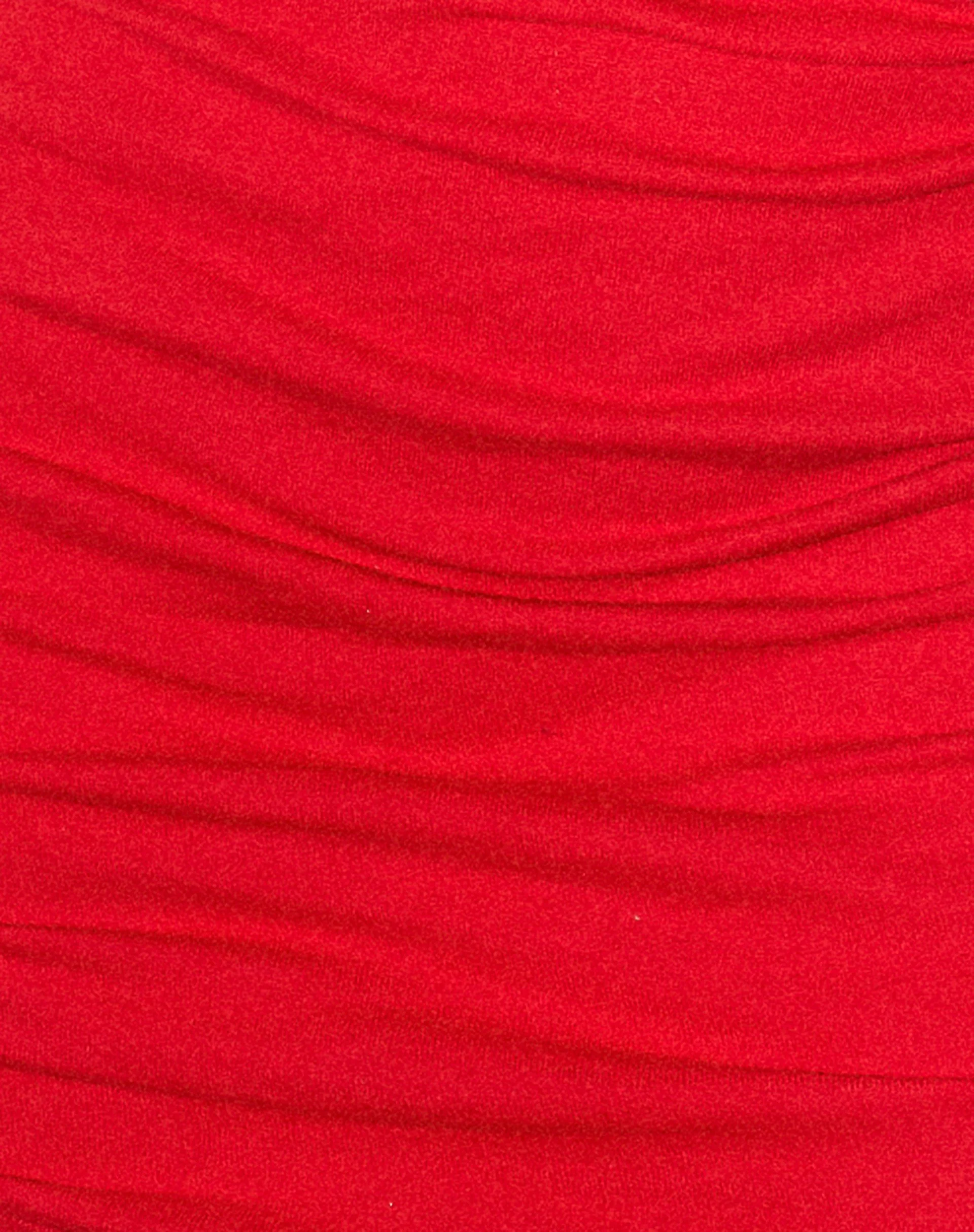 Ady Bodycon Dress in Rib Racing Red - Image 5