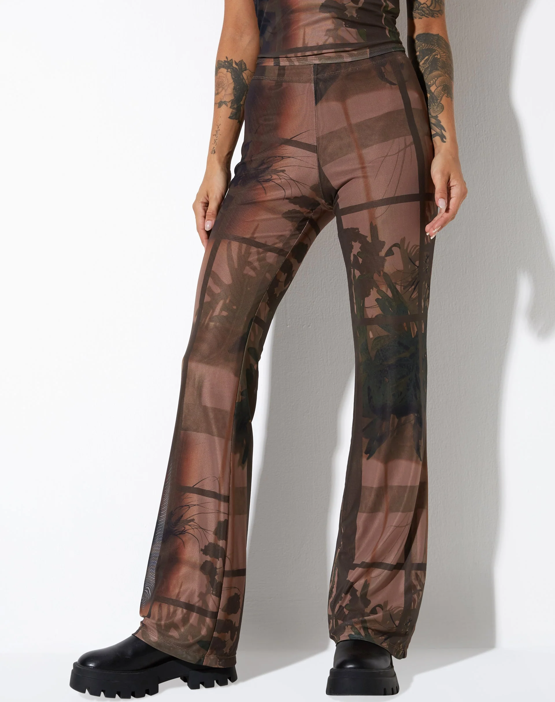 Agosta Flare Trouser in Photo Brown - Image 3