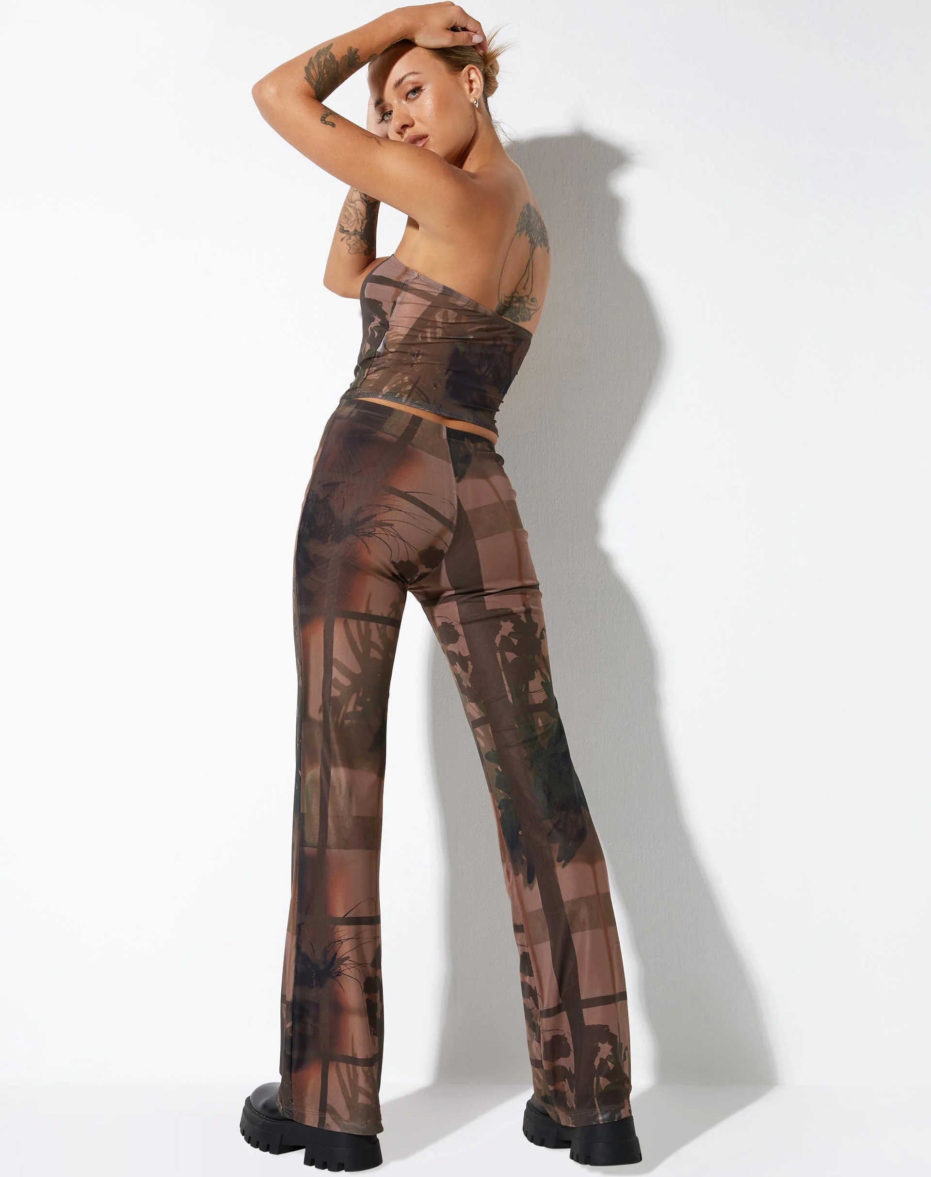 Agosta Flare Trouser in Photo Brown - Image 5