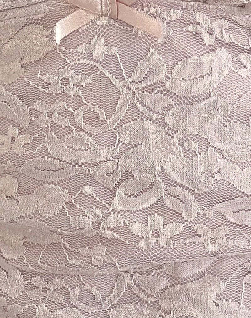 Aksa Halterneck Top in Lace Lotus Pink - Image 5