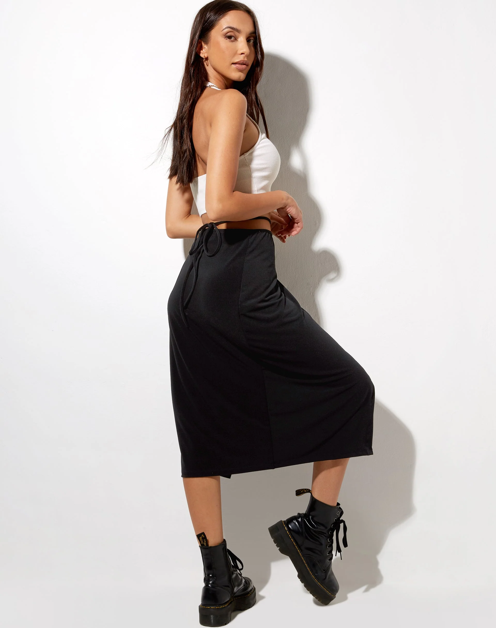 Alicia Midi Skirt in Black - Image 4
