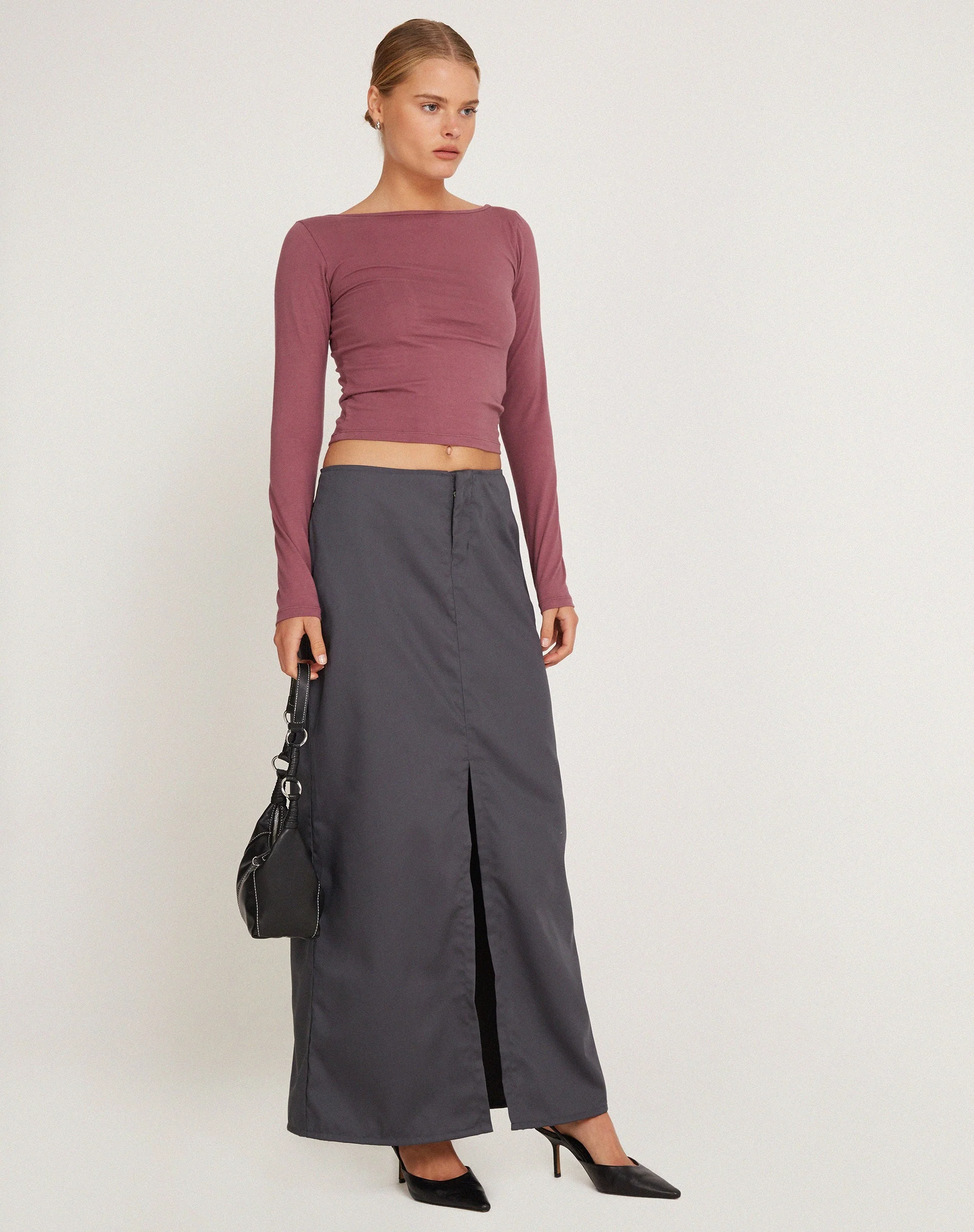 Amabon Long Sleeve Top in Mauve - Image 3