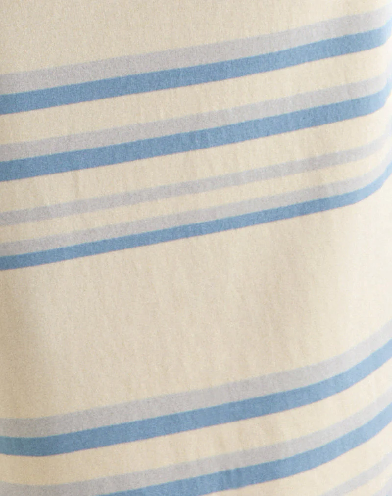 Amalia Midi Skirt in Cream with Blue and Grey Stripes - Image 5