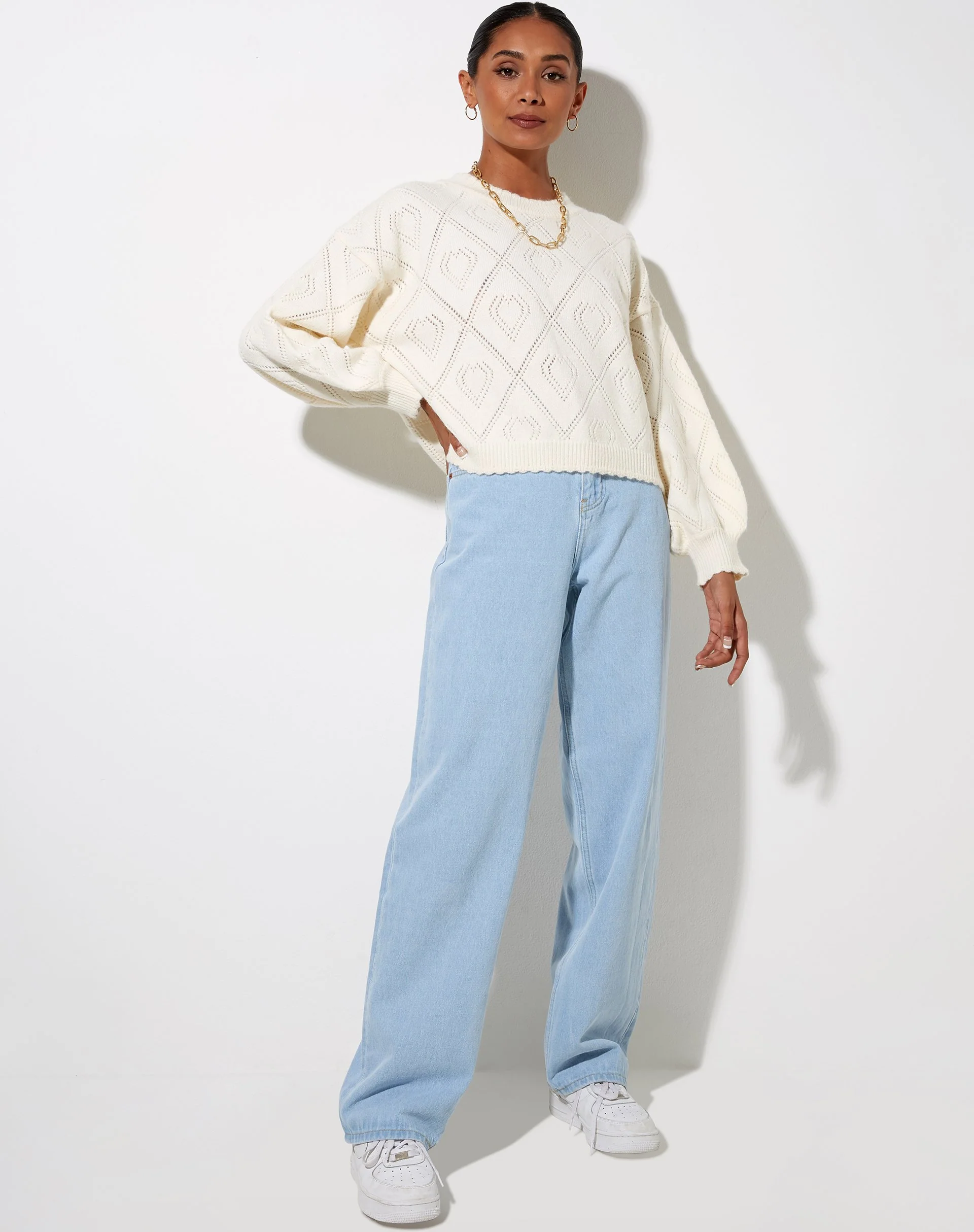 Ammar Jumper in Diamond and Heart Cream - Image 4