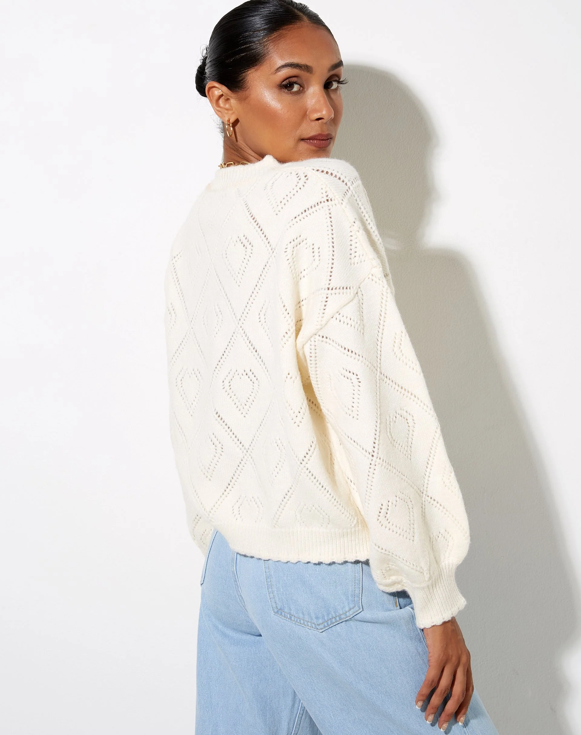 Ammar Jumper in Diamond and Heart Cream - Image 5