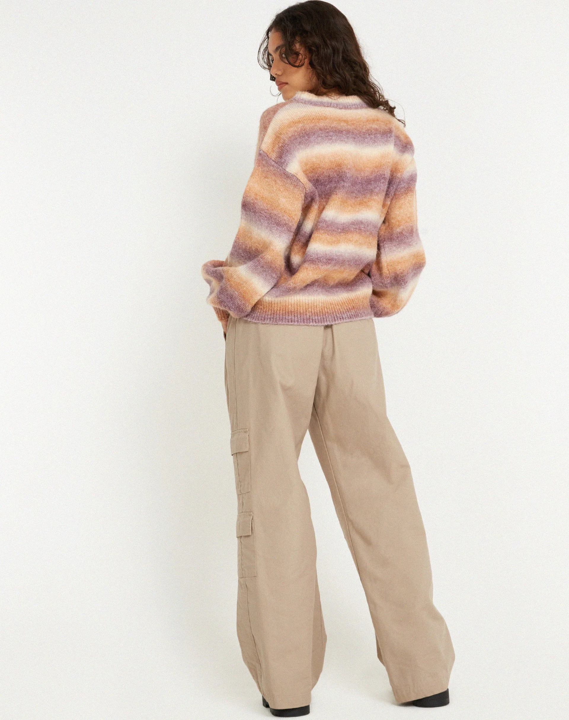 Ammaria Jumper in Purple Brown Cream - Image 4