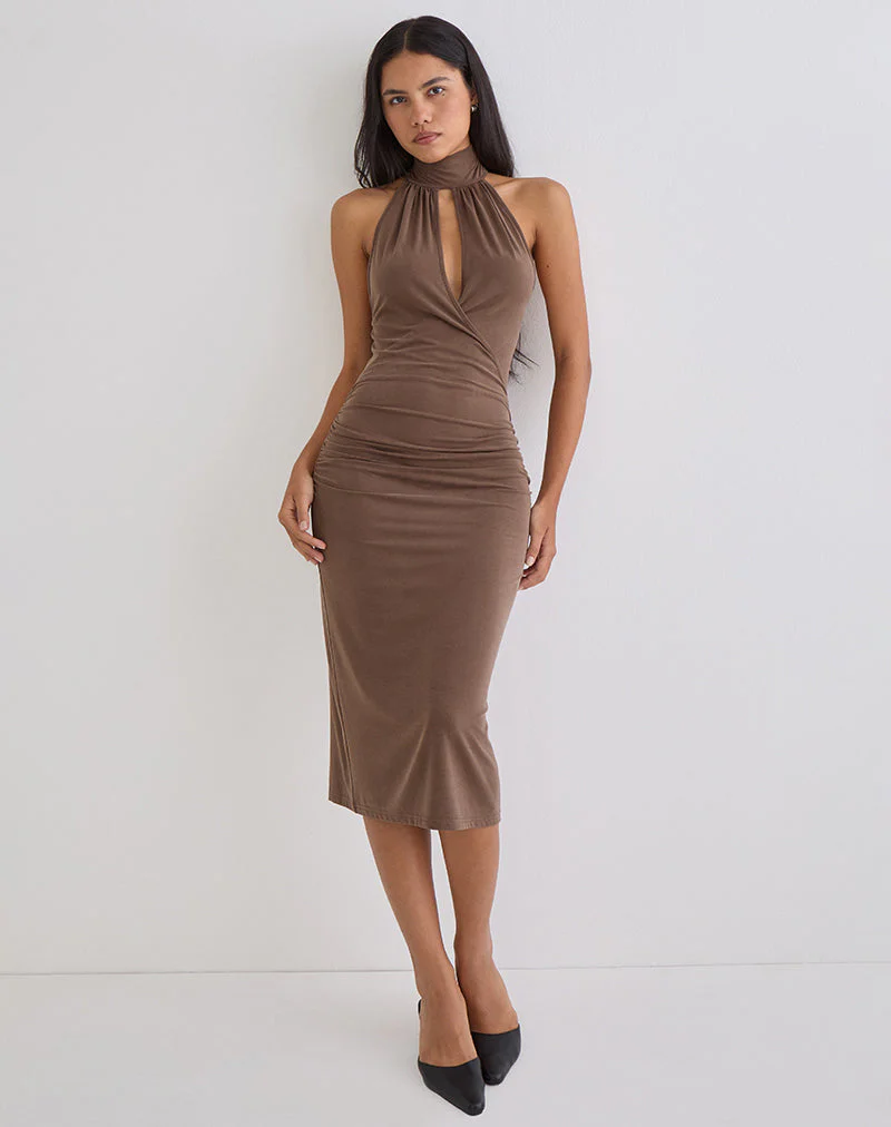 Anezka Midi Dress in Bitter Chocolate - Image 4