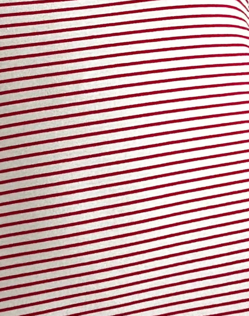 Anzhelina Strappy Mini Dress in Red and White Stripe - Image 5