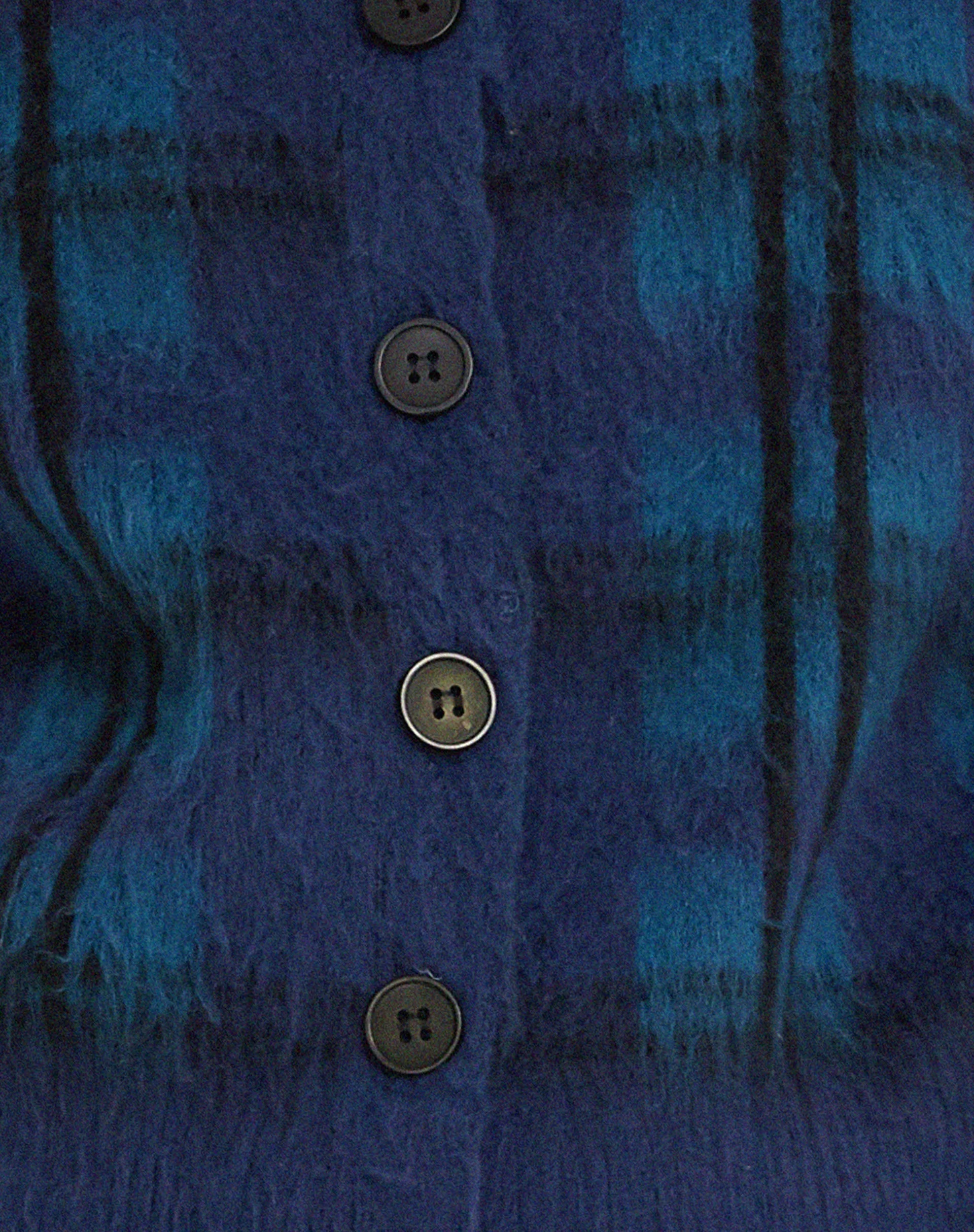 Anzio Button Up Cardigan in Multi Check Navy Blue - Image 7
