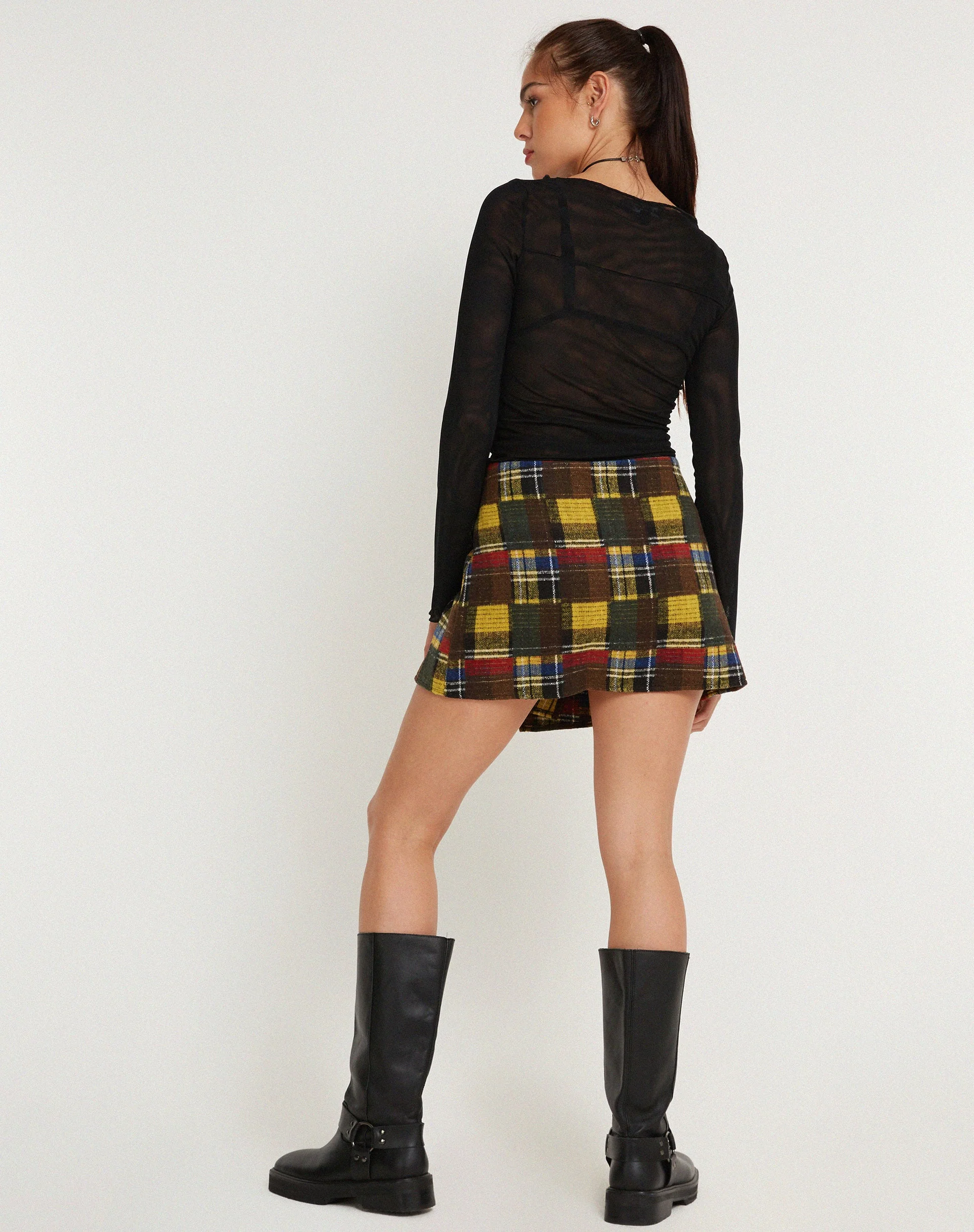 Ardava Wrap Mini Skirt in Mix Tartans - Image 6