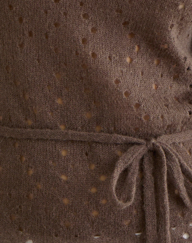 Arutala Long Sleeve Top in Knit Brown - Image 6