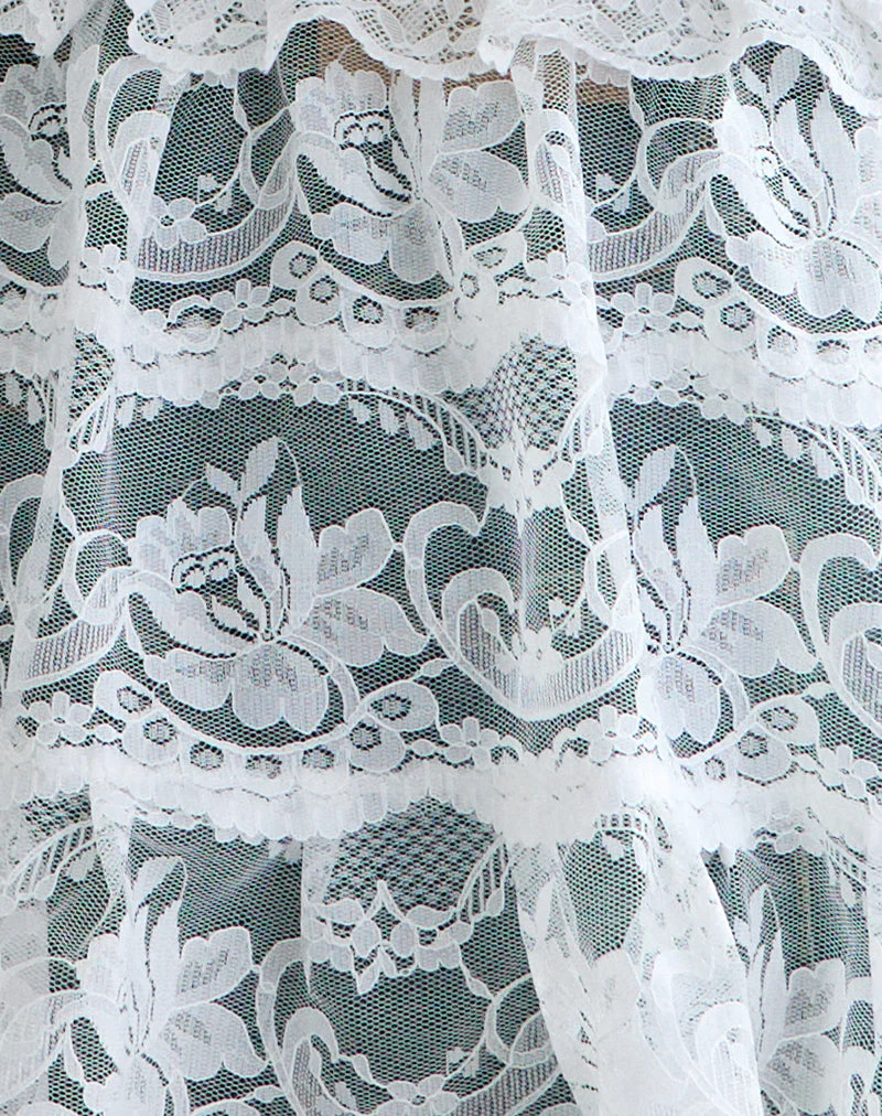 Asa Wrap Belt Skirt in Lace White - Image 6