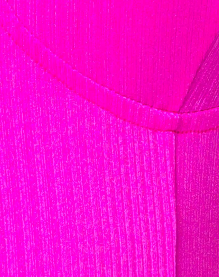 Atel Dress in Nylon Spandex Magenta - Image 5