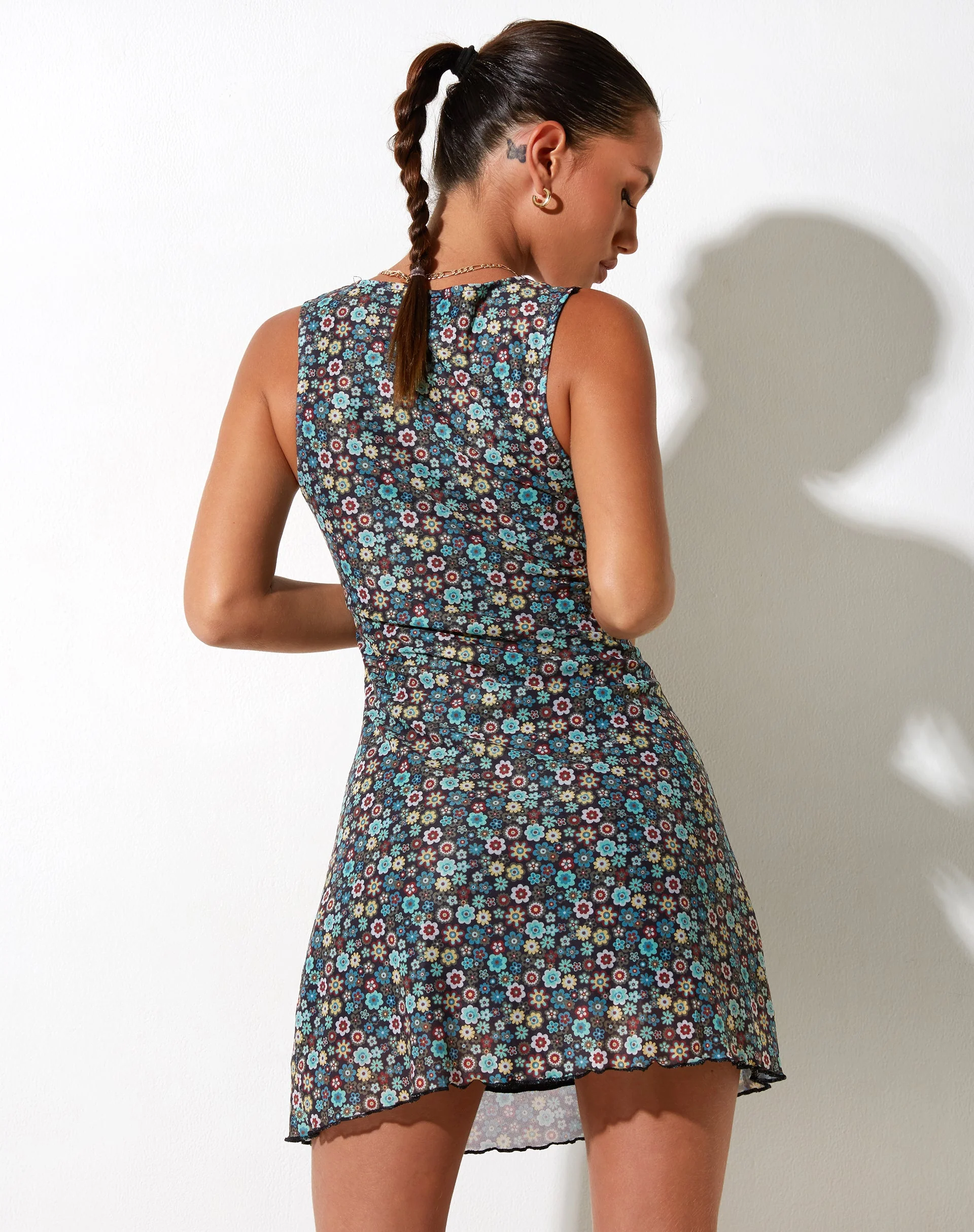 Avalie Mini Dress in Folk Floral - Image 2