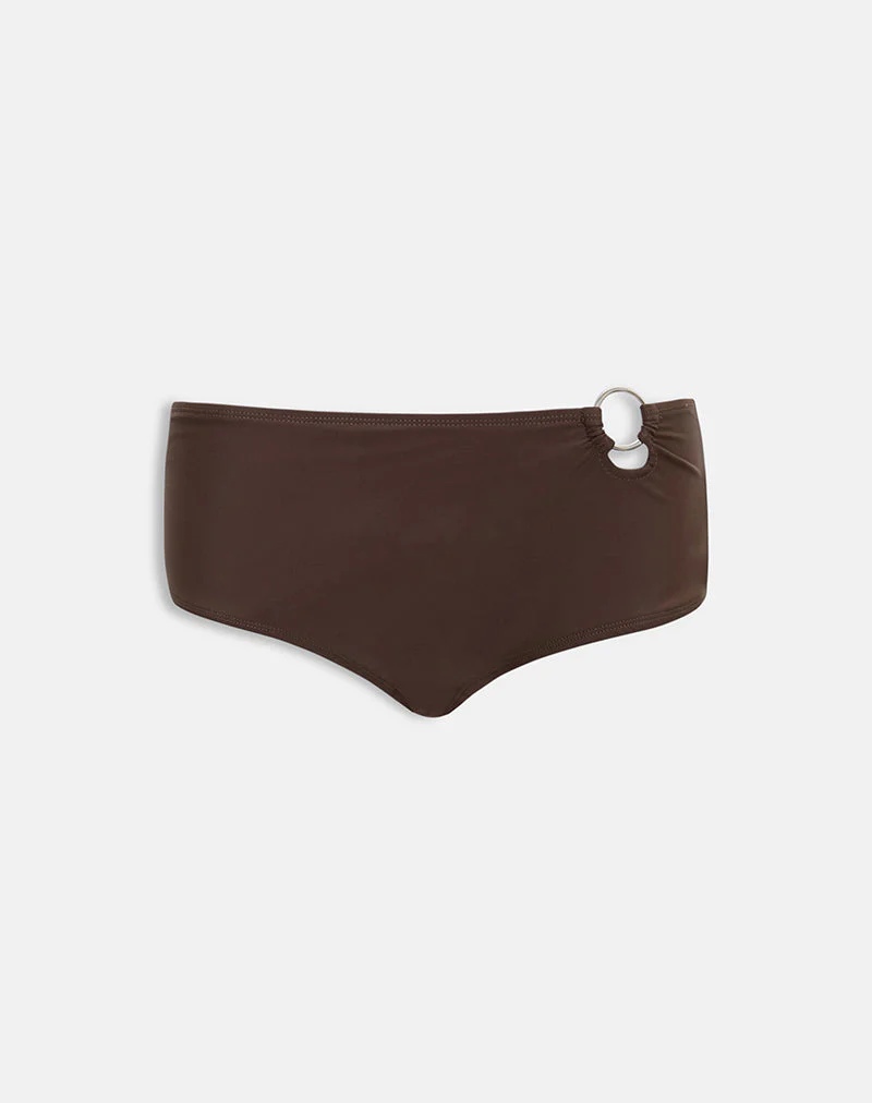 Avi Swim Short in Brown with O Ring - Image 5