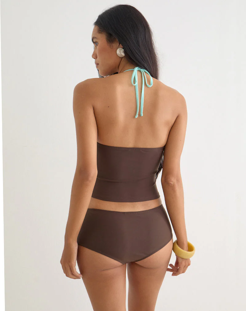 Avi Swim Short in Brown with O Ring - Image 6