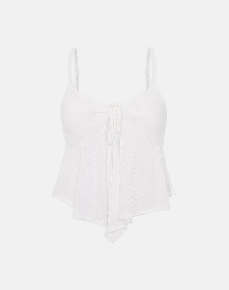 Awilix Top in Crinkle Off White - Image 3