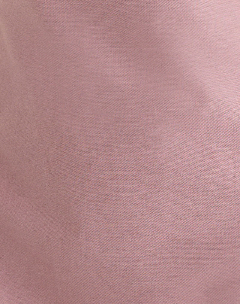 Ayana Backless Mini Dress in Linen Dusty Rose - Image 6