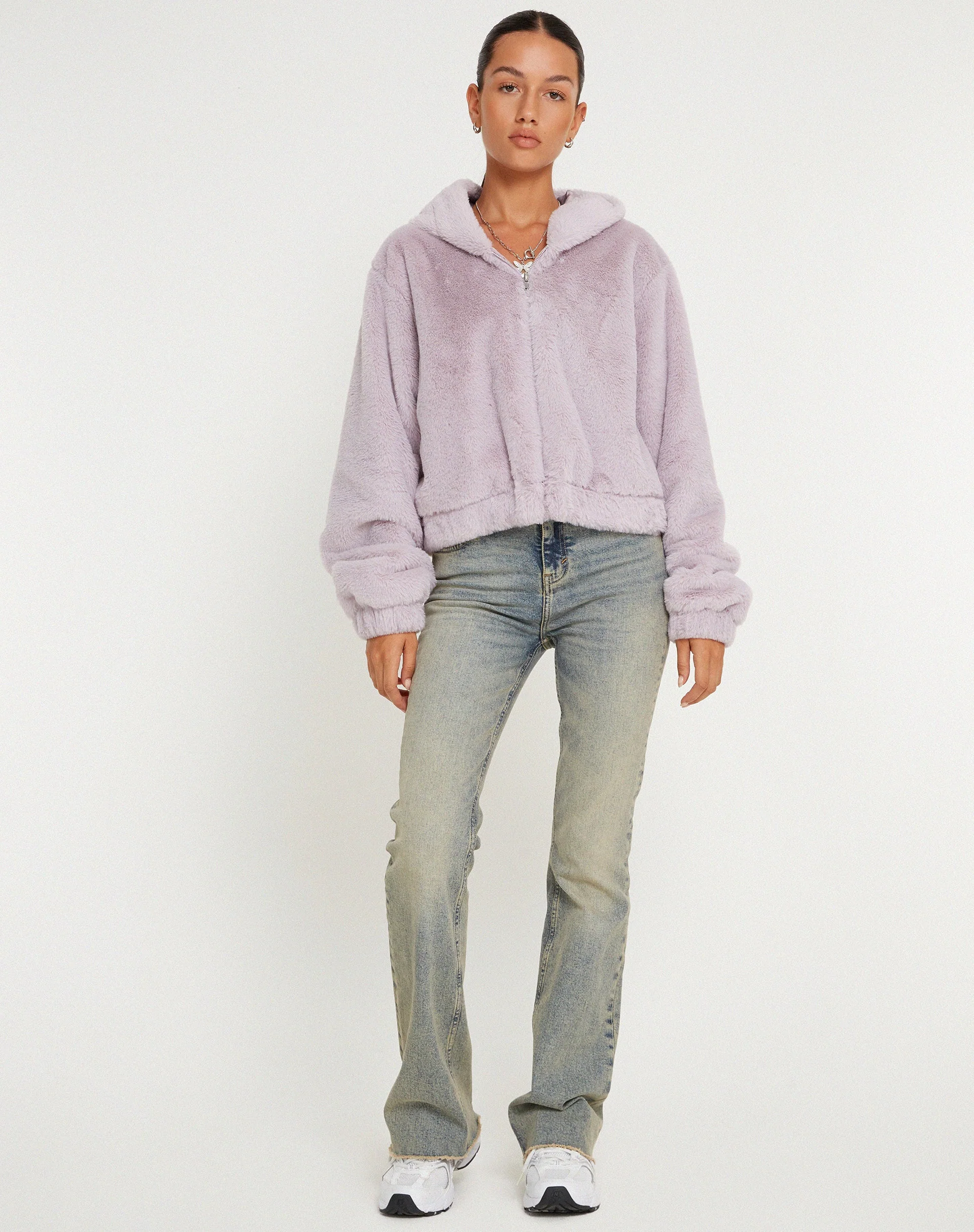 Banowa Zip Up Jacket in Lilac - Image 4