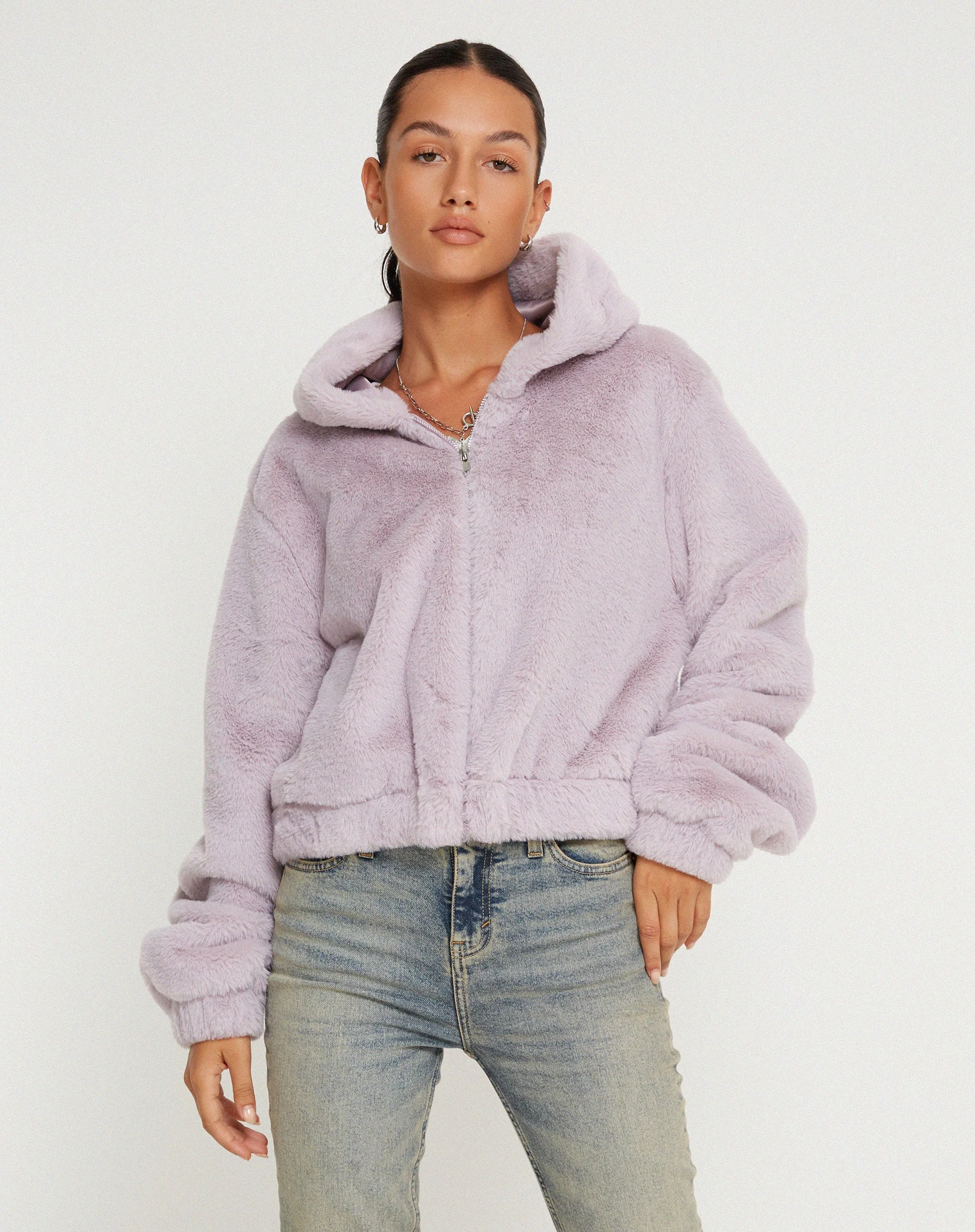Banowa Zip Up Jacket in Lilac - Image 6