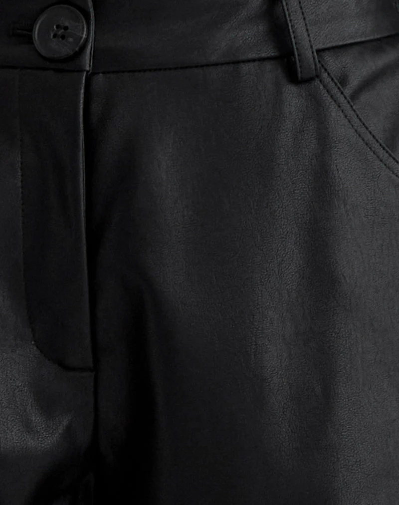 Barvyn Barrel Leg Trouser in PU Black - Image 6