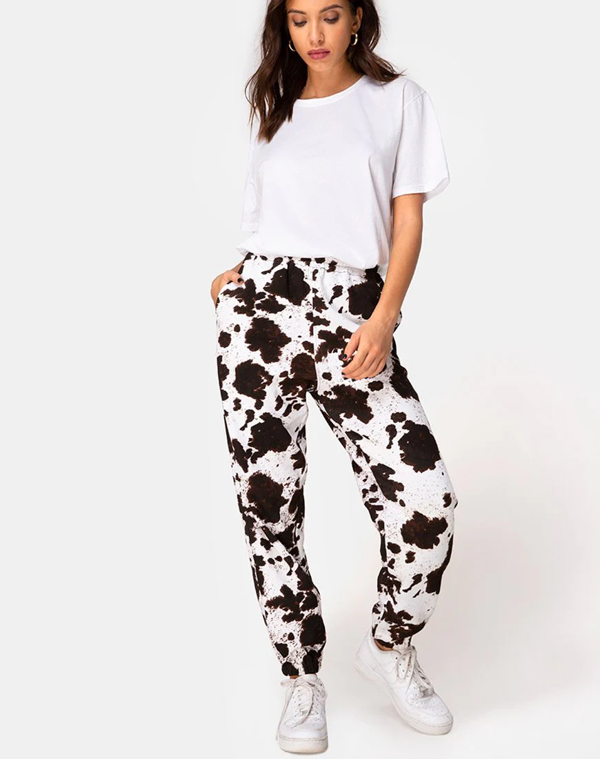 Basta Jogger in Cow Hide Brown/White - Image 3