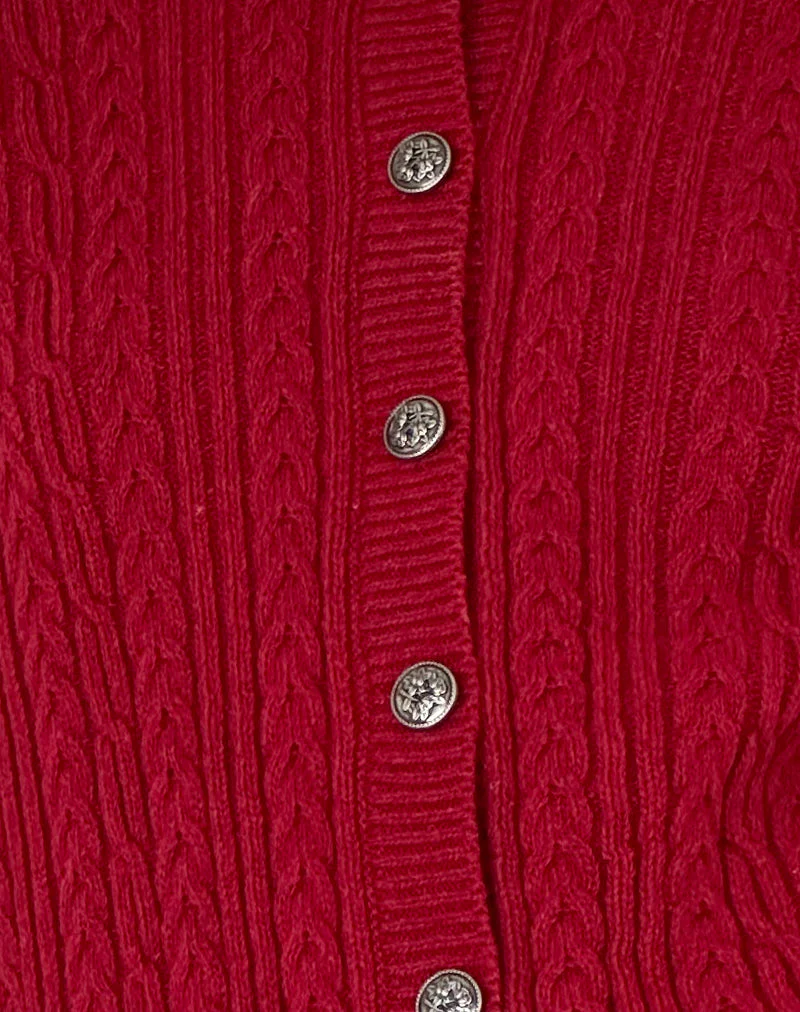 Bavana Cardigan in Deep Red - Image 6