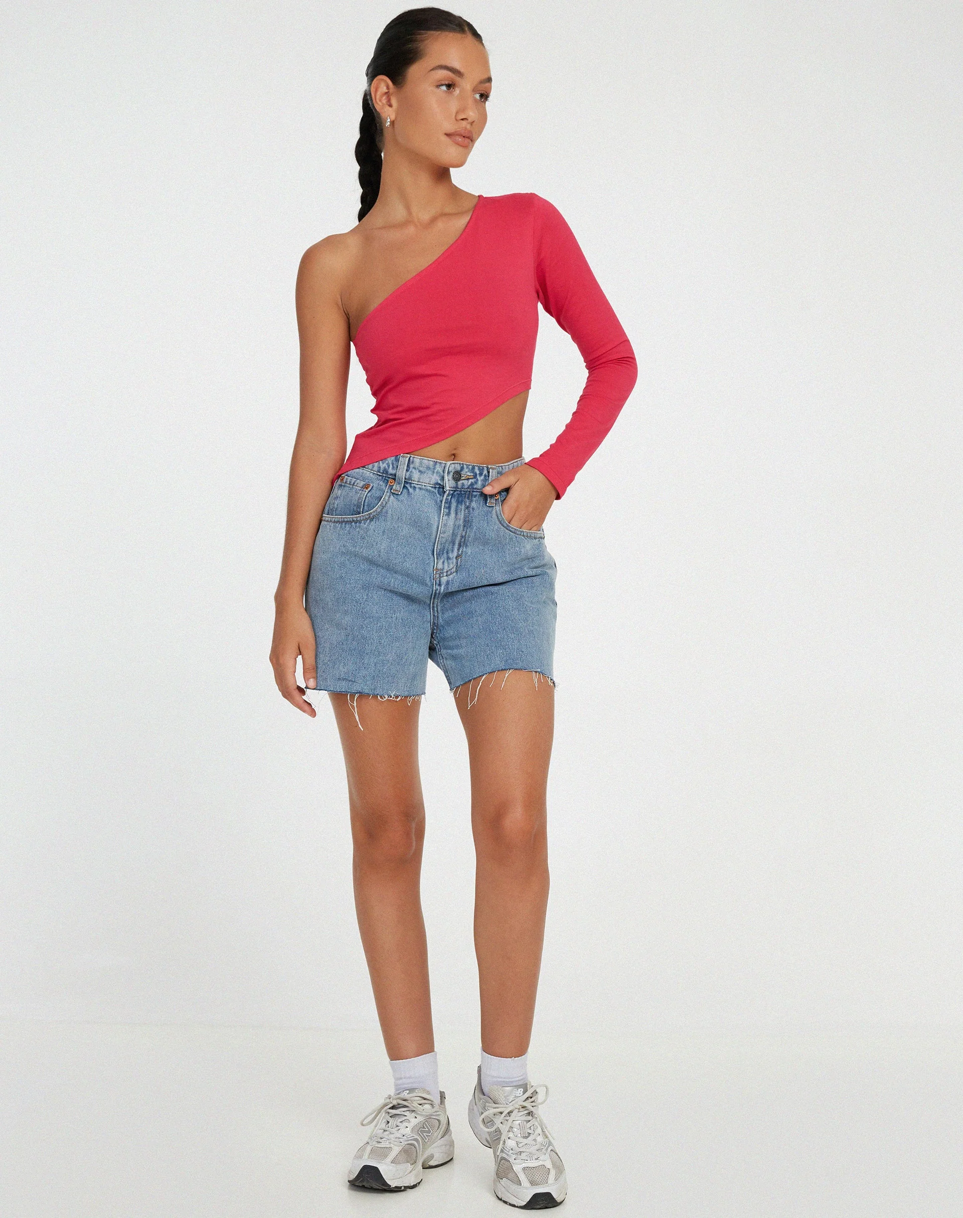 Baylee Crop Top in Fuschia Pink - Image 3
