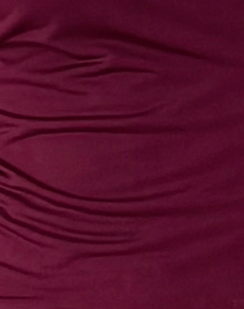 Bea Cross Front Top in Burgundy - Image 6