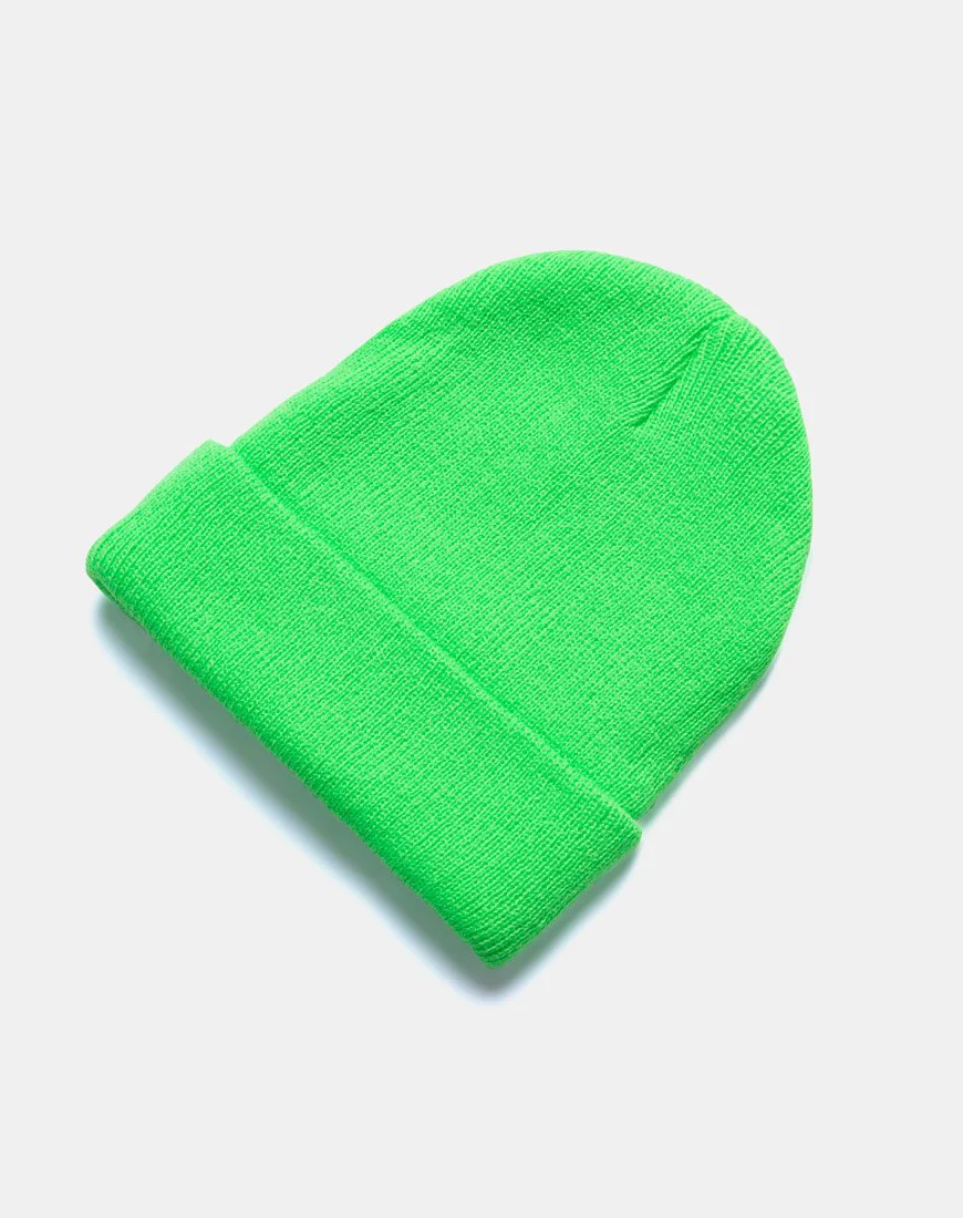 Beanie Hat in Slime Green - Image 4