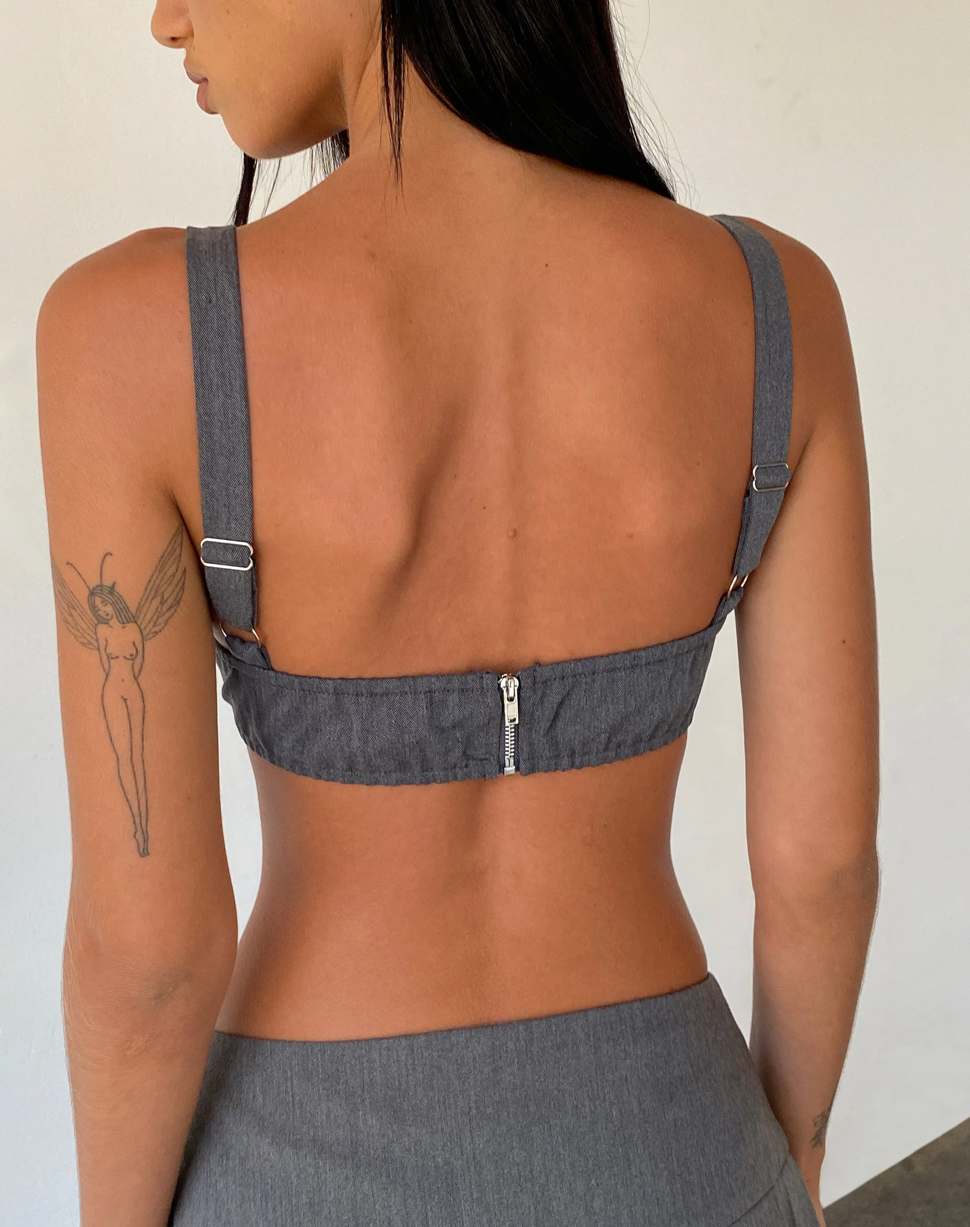 Belva Bralette in Tailoring Charcoal - Image 4