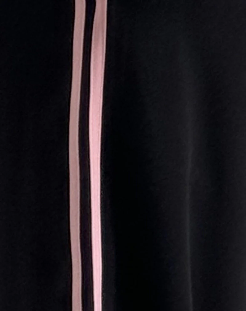 Bennett Trouser in Black with Pink Side Stripe - Image 6