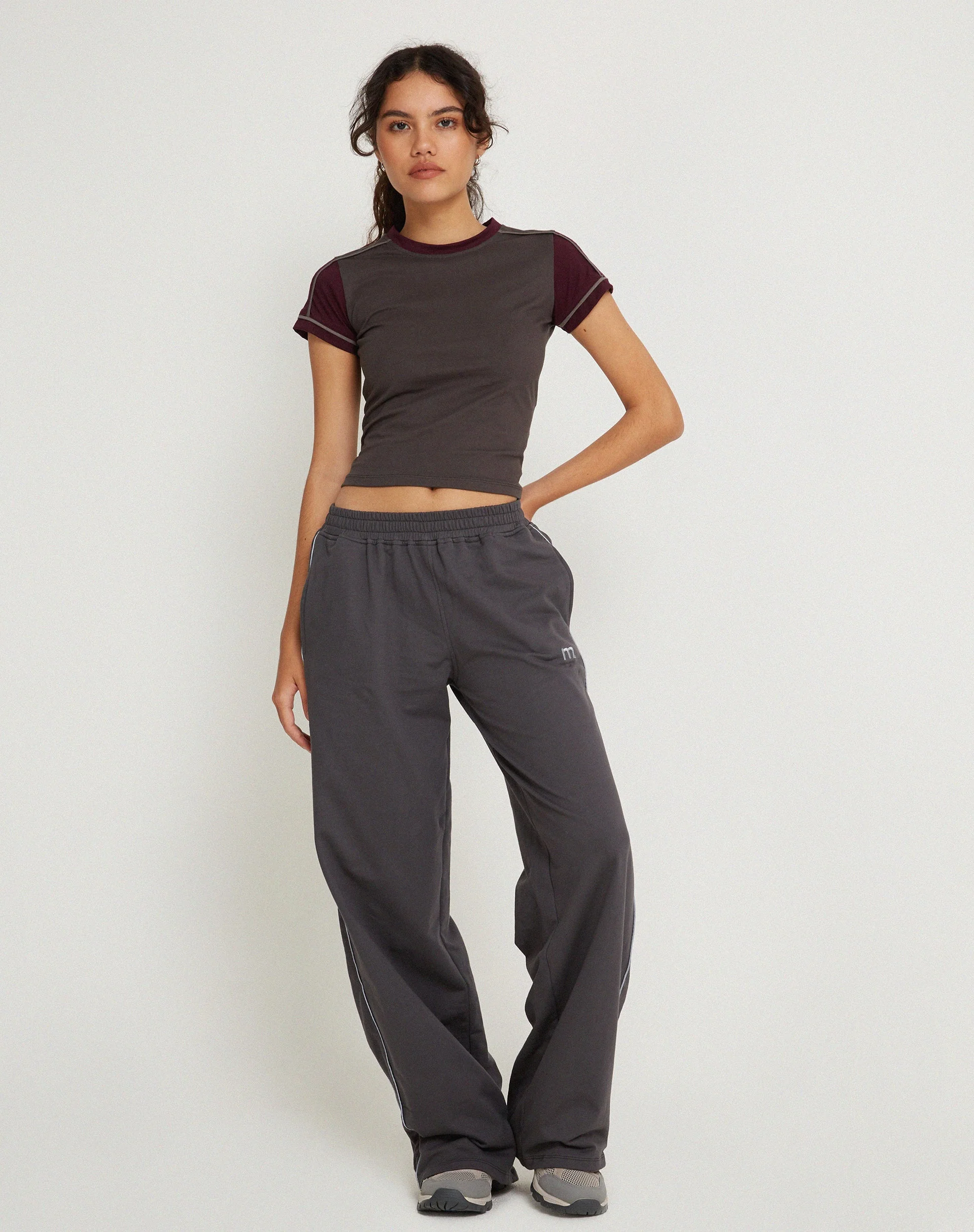 Benton Wide Leg Jogger in Beluga Grey - Image 3
