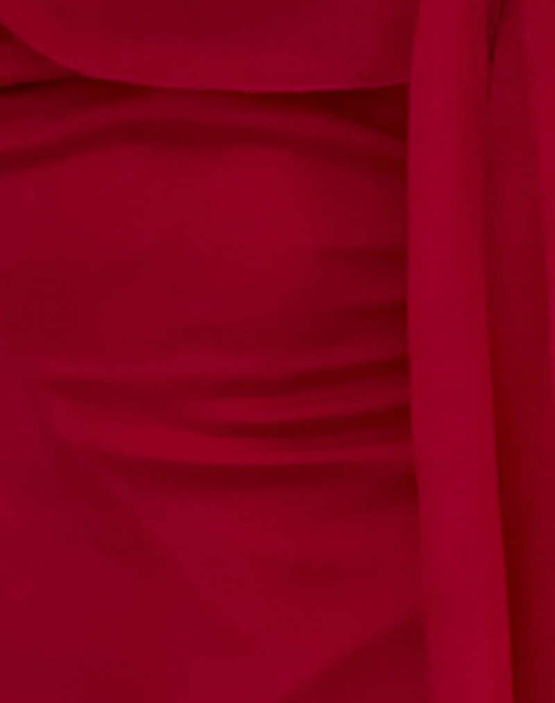 Binita Mini Dress in Chiffon Burgundy - Image 6