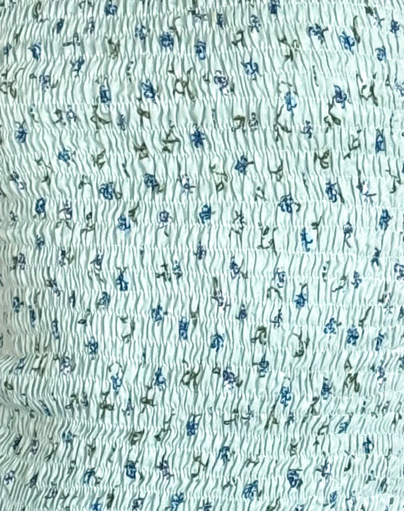 Birita Shirred Top in Pretty Petal Green - Image 5