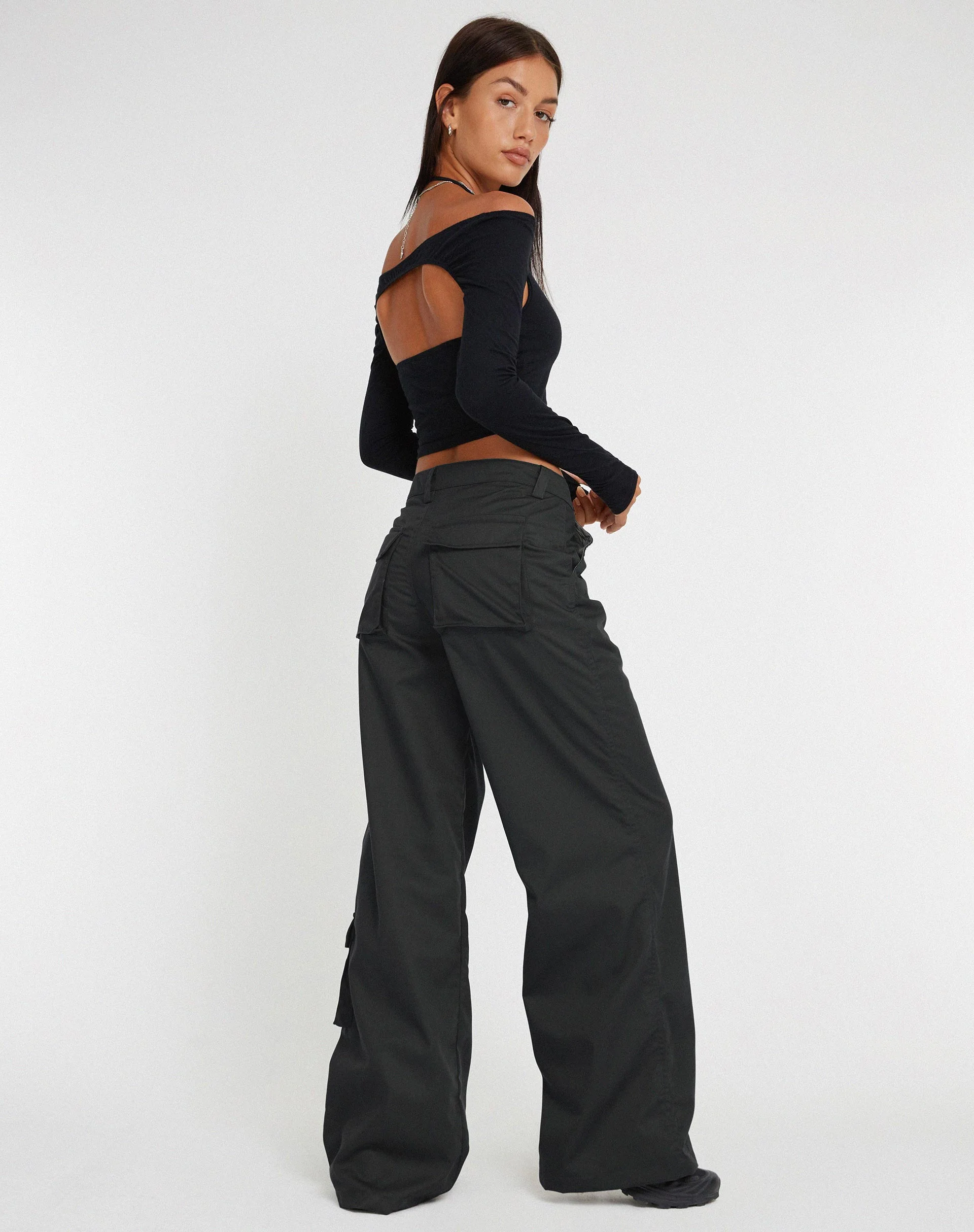 Blair Cargo Trousers in Dark Grey - Image 3