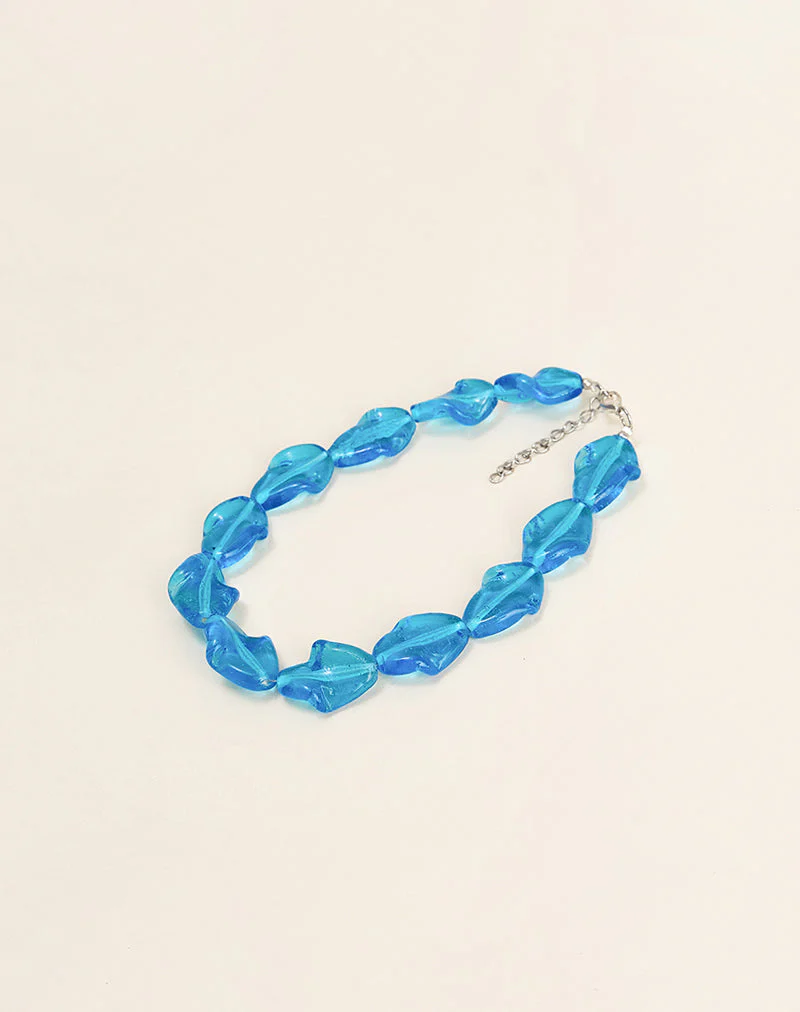 Blue Glass Beaded Necklace - Image 3