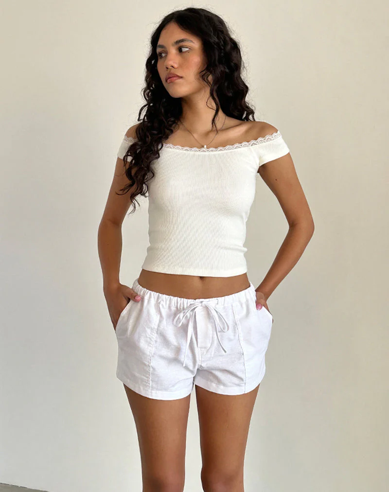 Bolaxi Short in Off White Linen - Image 3