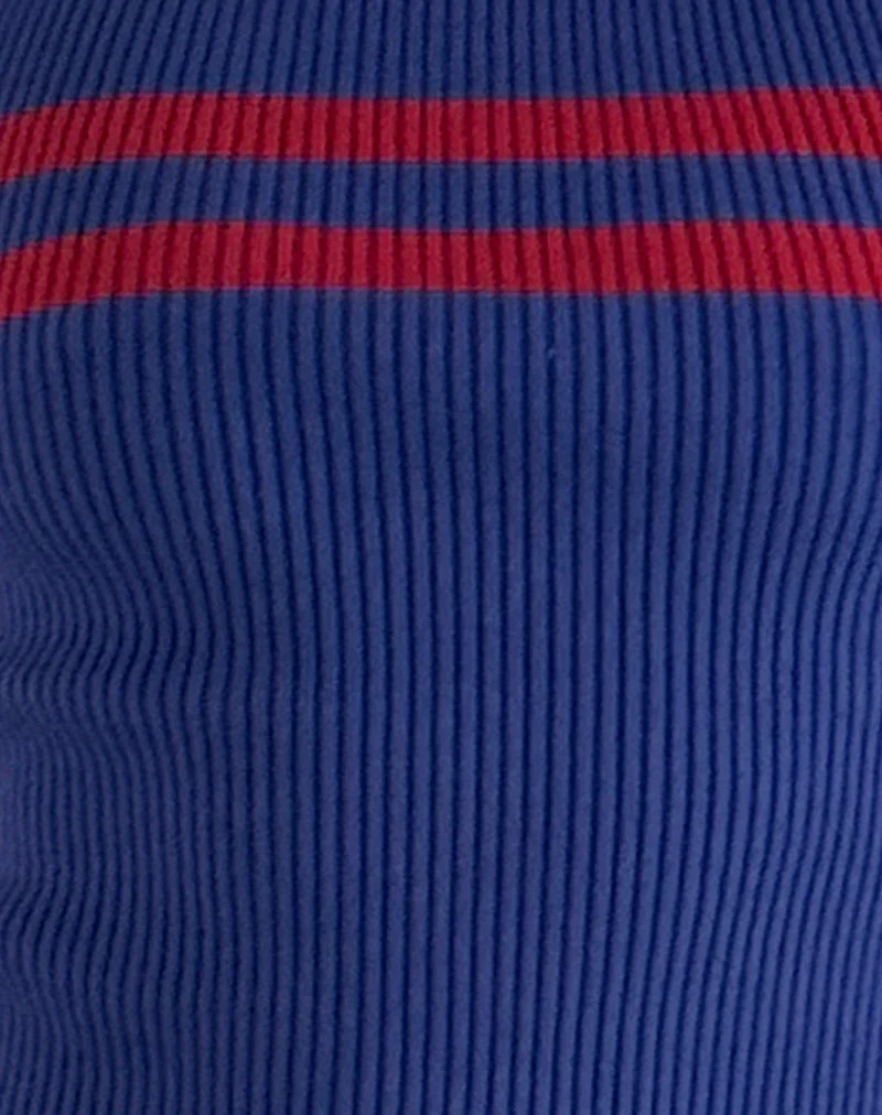 Bonisa Vest in Blue with Red Stripe - Image 6