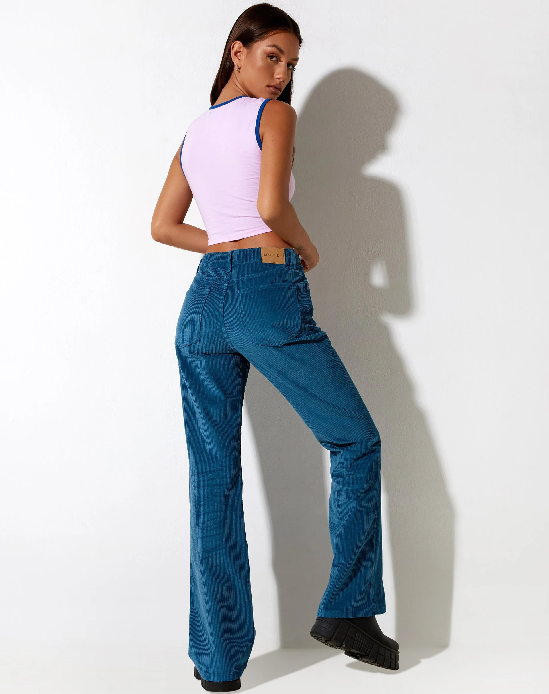 Bootleg Jeans in Cord Blue - Image 2