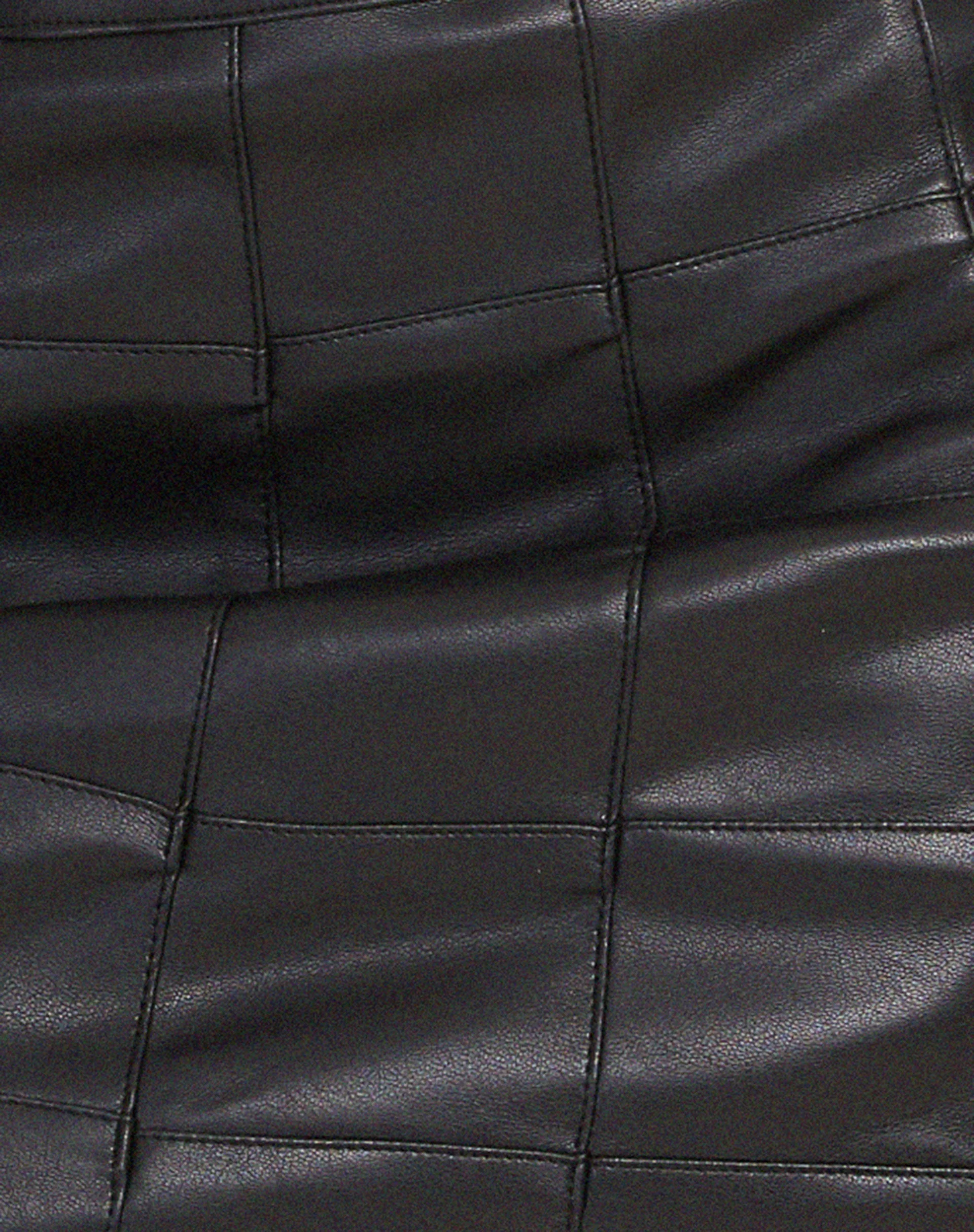 Bora Mini Skirt in PU Patchwork Black - Image 6