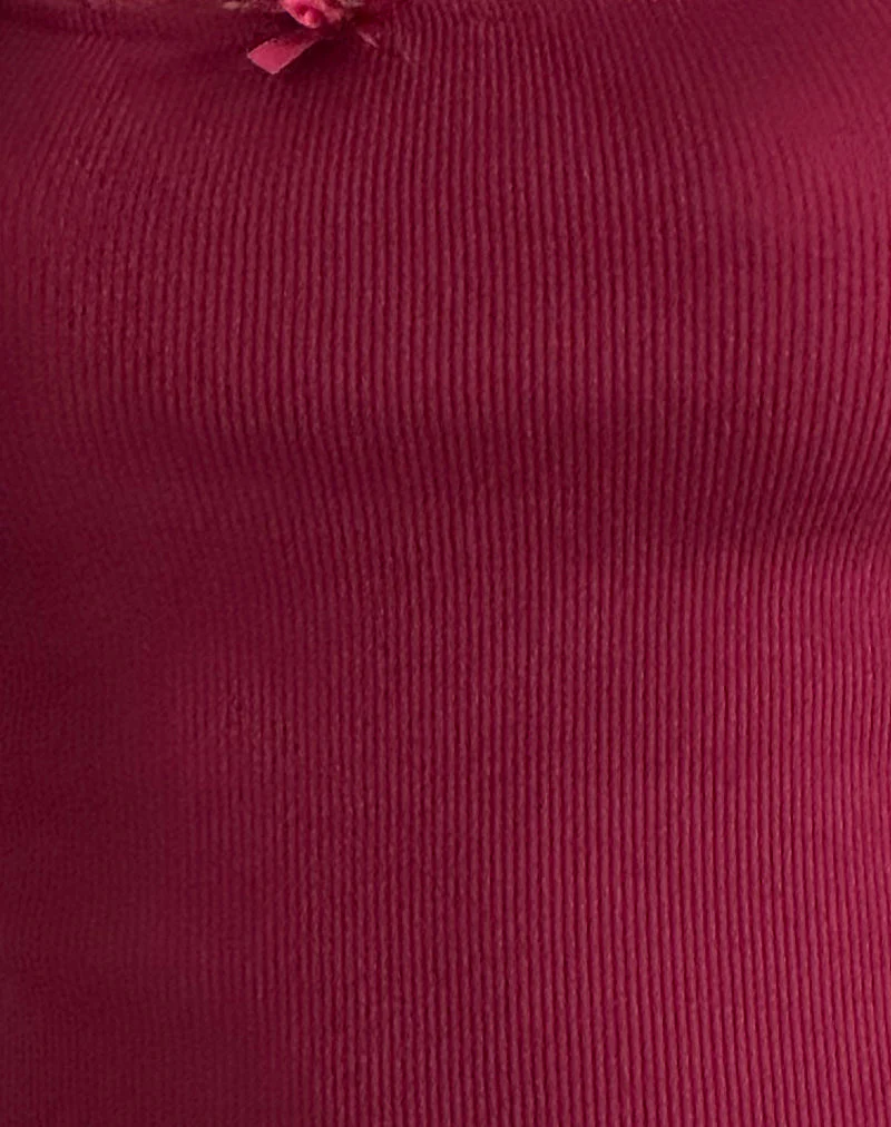Bovillo Cap Sleeve Top in Burgundy - Image 6