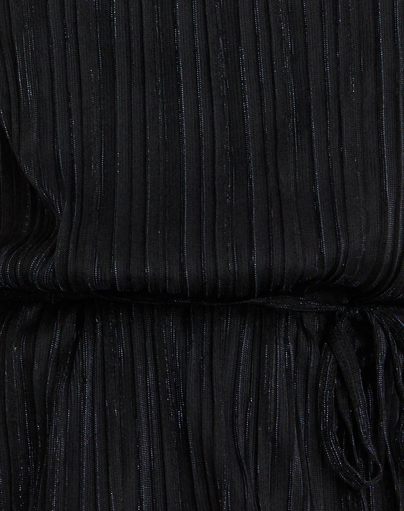 Brienne Top in Chiffon Plisse Black with Lining - Image 6