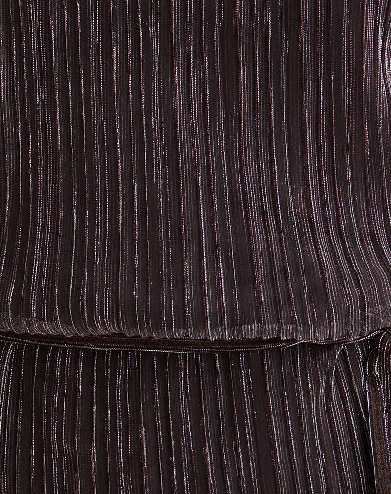 Brienne Top in Brown Shimmer Sheer Plisse - Image 6