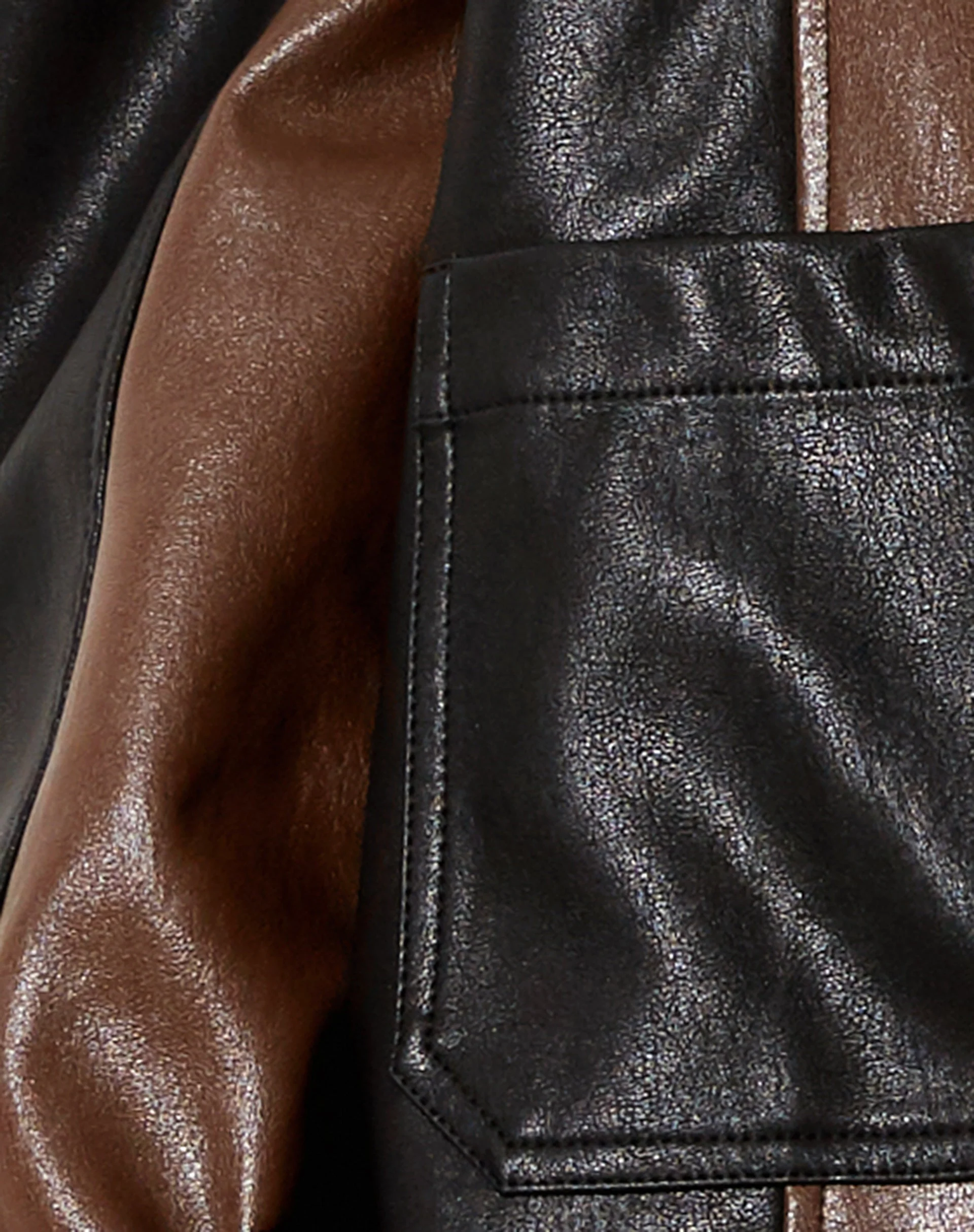 Bugi Jacket in PU Bitter Chocolate - Image 6