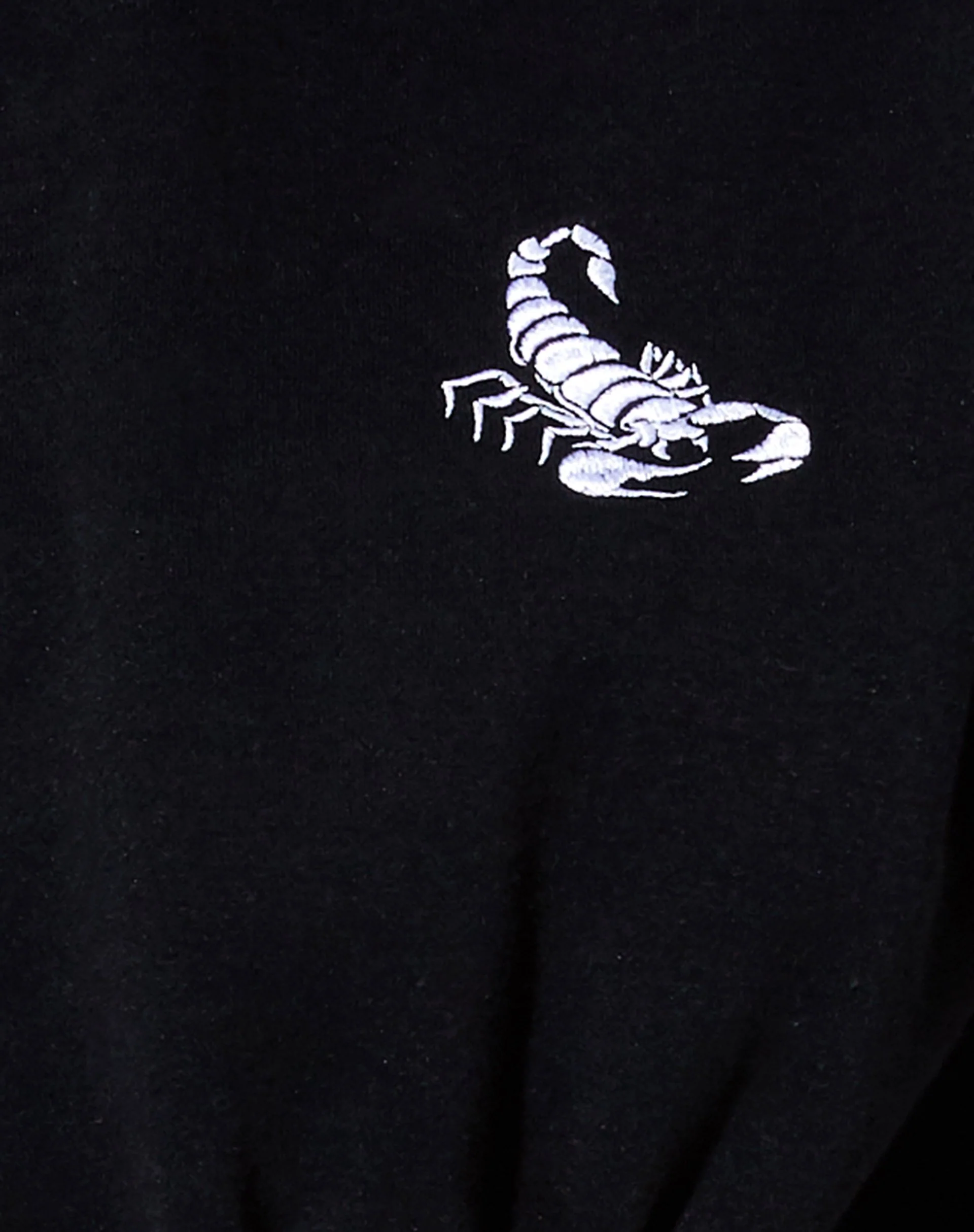 Caden Hoodie in Black with Scorpion White Embro - Image 7